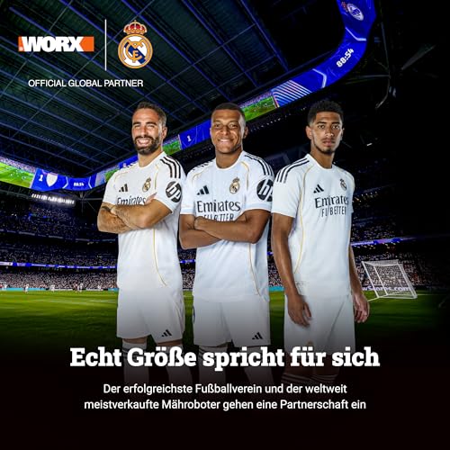 WORX Landroid Vision S250 WR202E - KI Hindernisvermeidung, ohne Kabel, 250m², Igelschutz, WLAN/Bluetooth