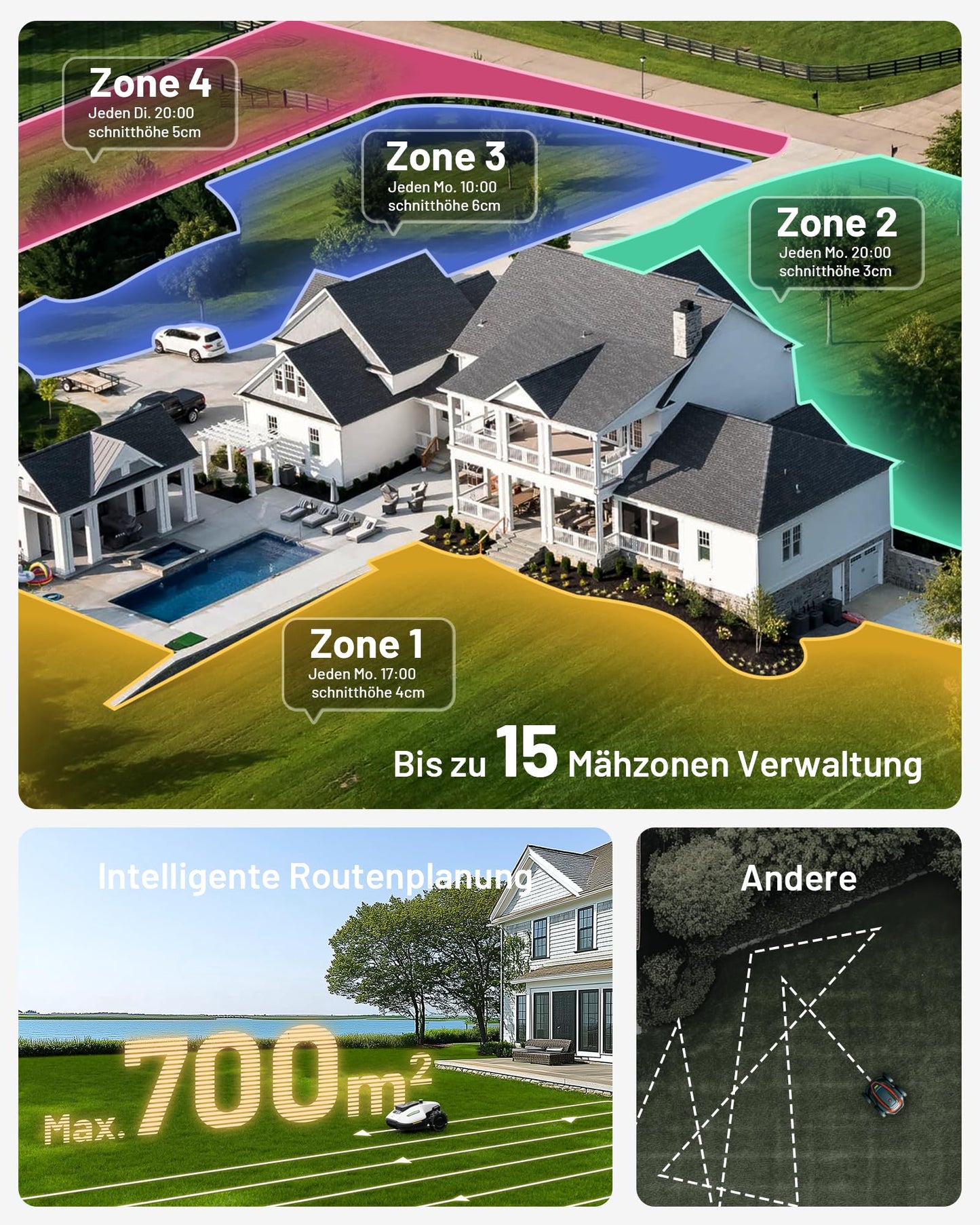 MAMMOTION YUKA Mini 500 Mähroboter - NetRTK+Vision, 500m², 50% Steigung, 4G-Modul, KI-Hindernisvermeidung