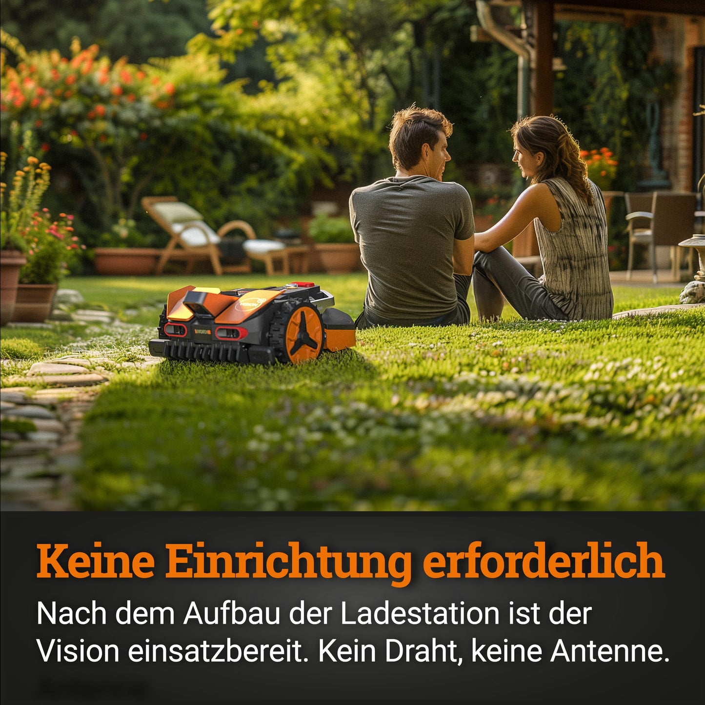 WORX Landroid Vision S250 WR202E - KI Hindernisvermeidung, ohne Kabel, 250m², Igelschutz, WLAN/Bluetooth