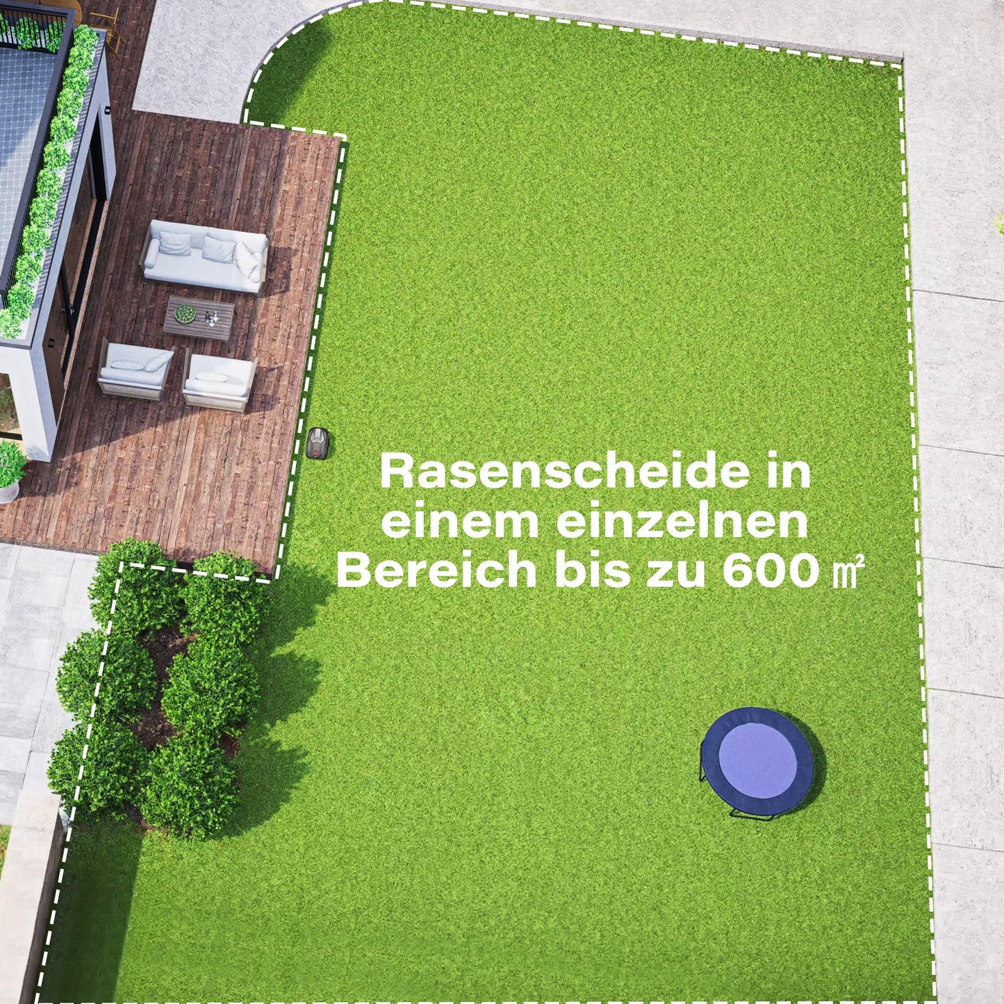 SUNTEK Mähroboter AI Vision - Ohne Kabel, 600m², Hindernisvermeidung, IPX5, App-Bedienung